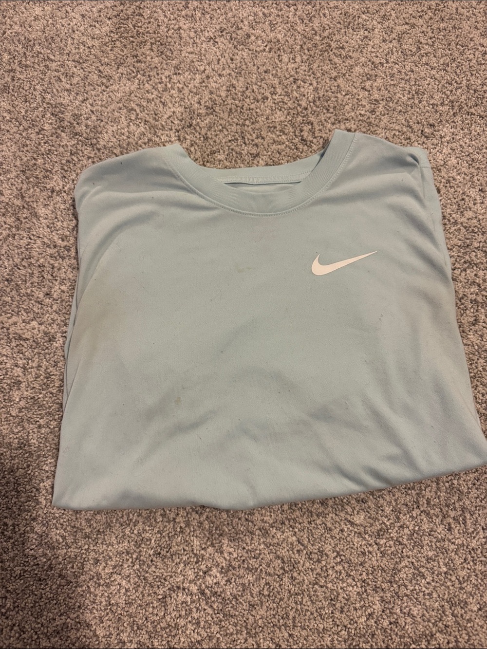 Nike Youth XL Pale Blue/Teal T-shirt with White Swoosh